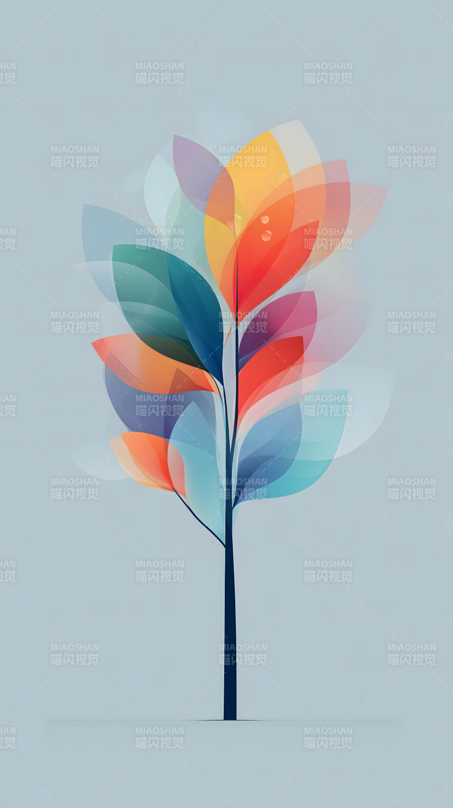 彩葉樹木簡潔唯美-圖片