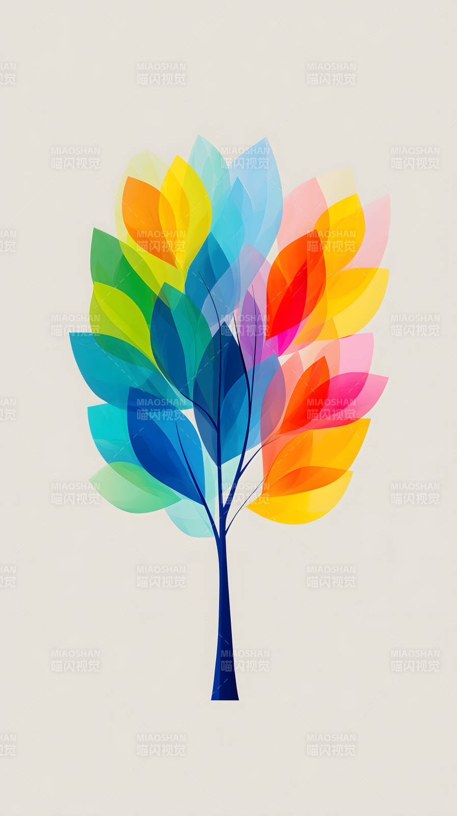 彩色树叶装饰画-图片