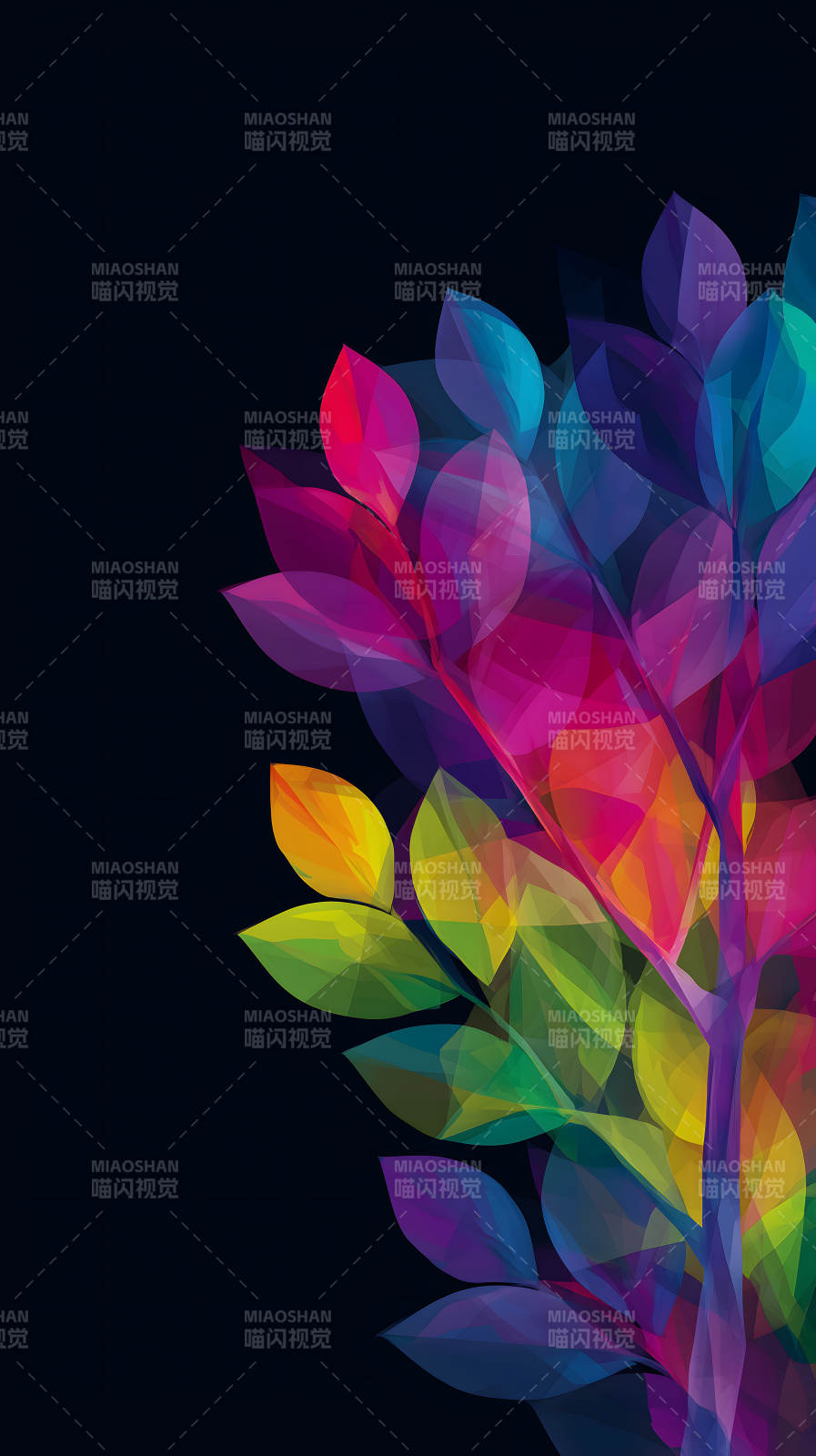 彩色树叶装饰图-图片