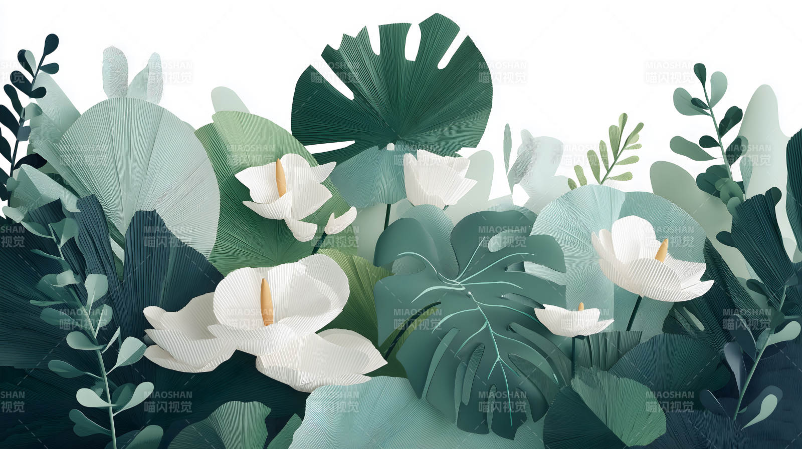 纸艺花卉绿植-图片