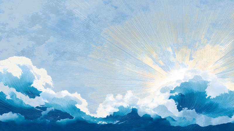 海浪陽光燦爛-圖片