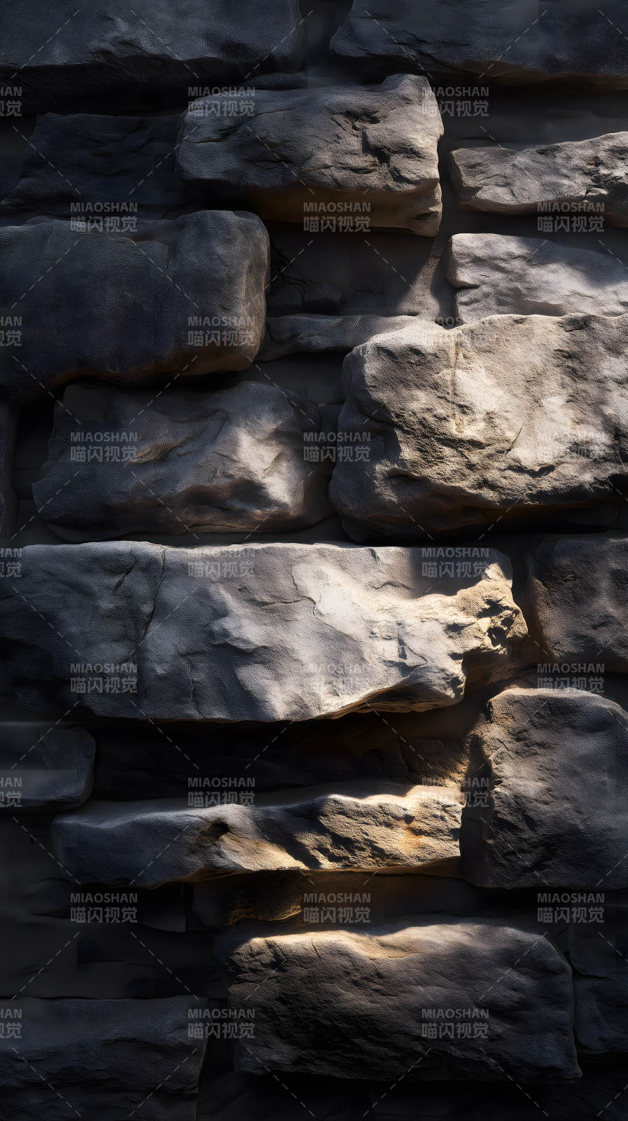 石头墙壁光影效果质感-图片