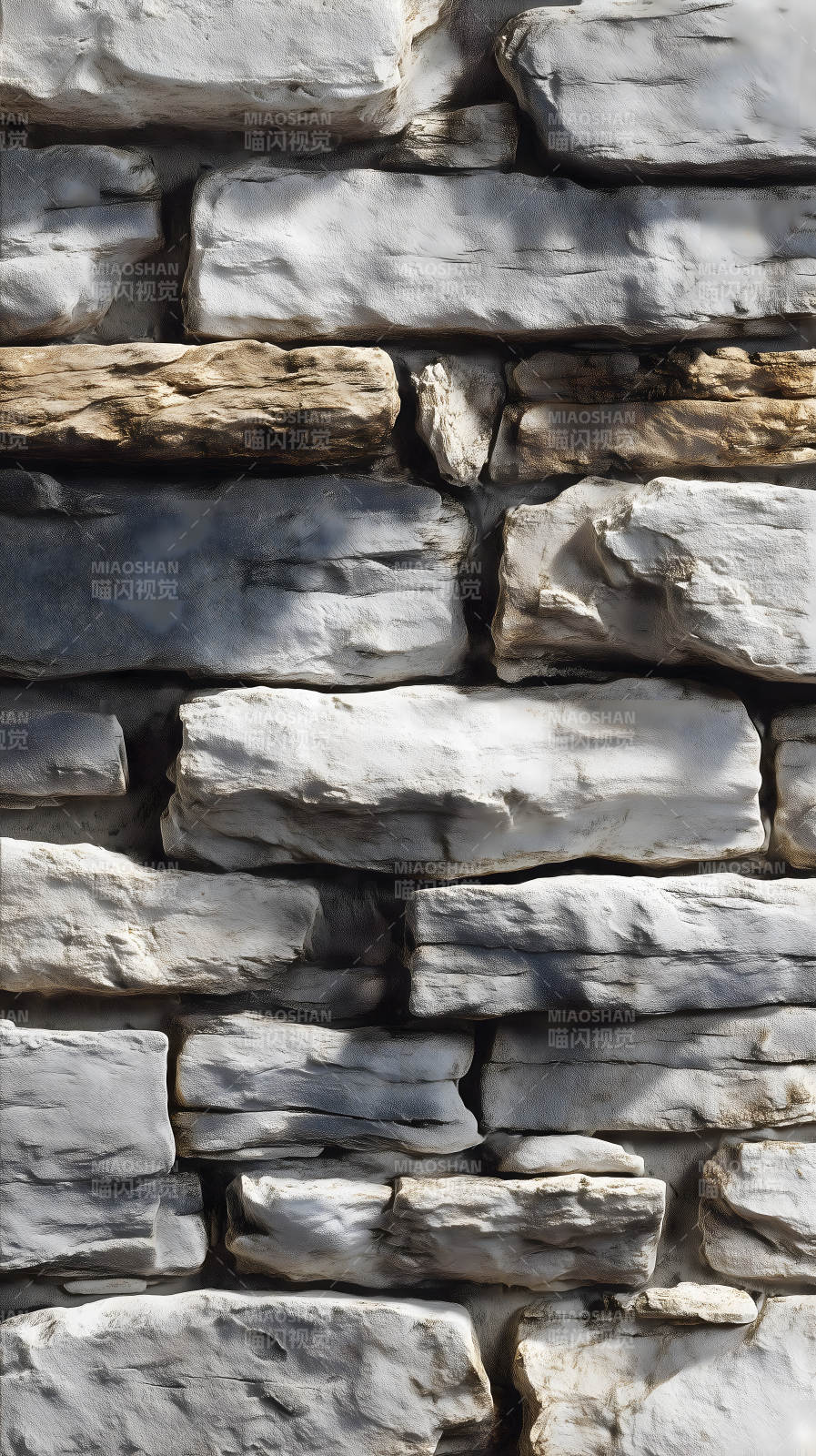 石头墙面纹理特写-图片