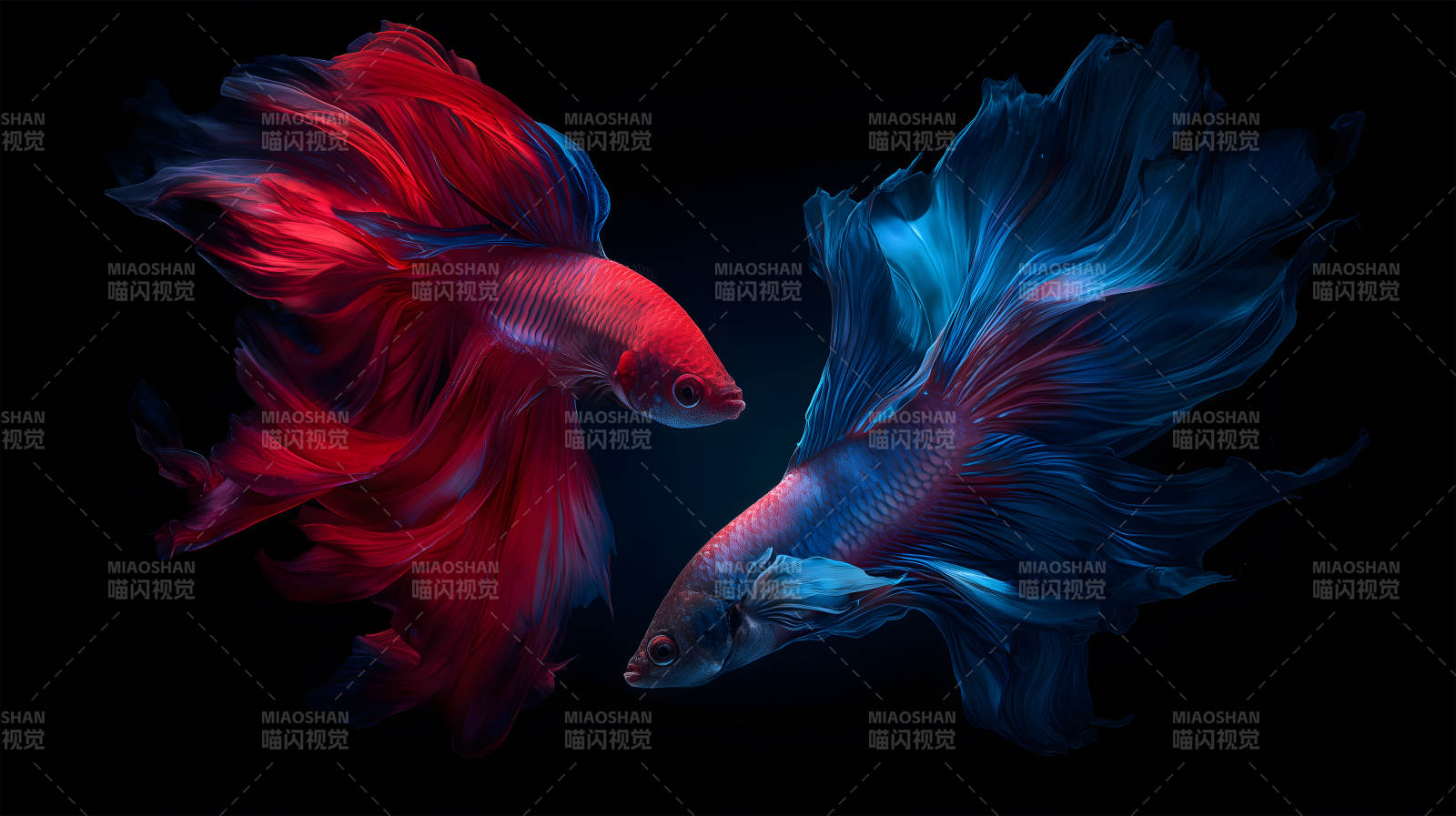红蓝斗鱼之美-图片