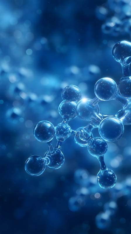 蓝色分子结构图-图片