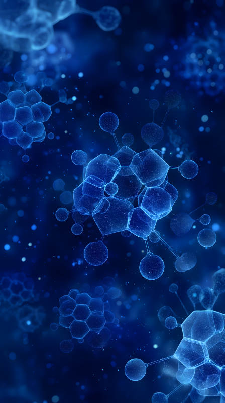 蓝色分子结构图-图片