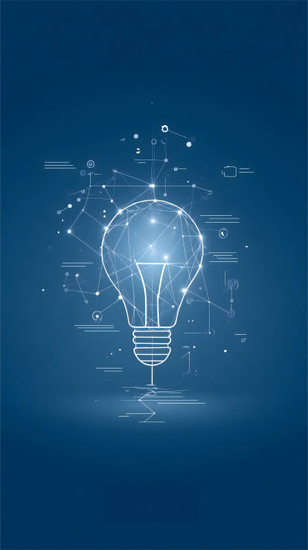 科技创意灯泡蓝图-图片