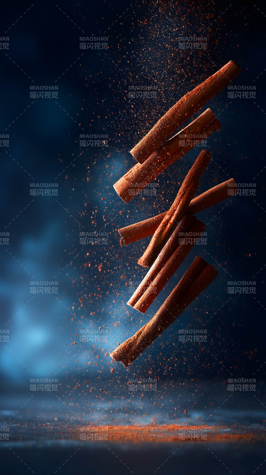 肉桂棒懸浮特寫-圖片