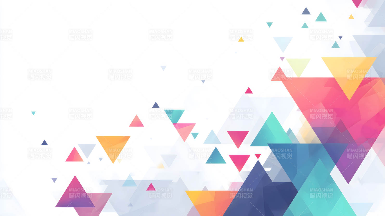 彩色三角几何背景-图片