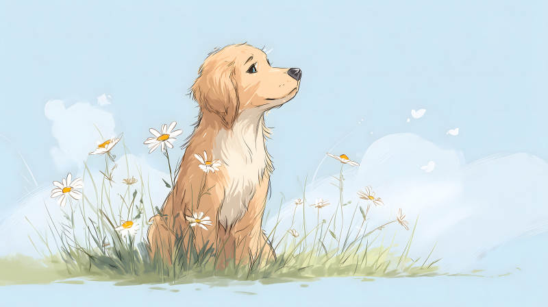 小狗凝望天空-圖片