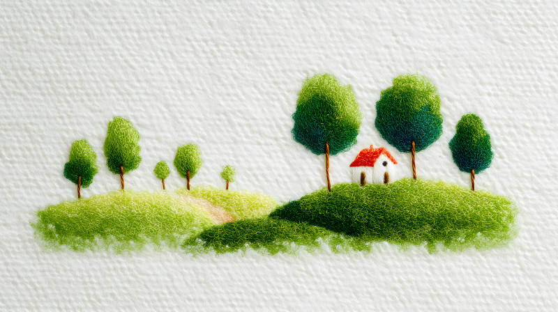 绣花风景小巧可爱-图片