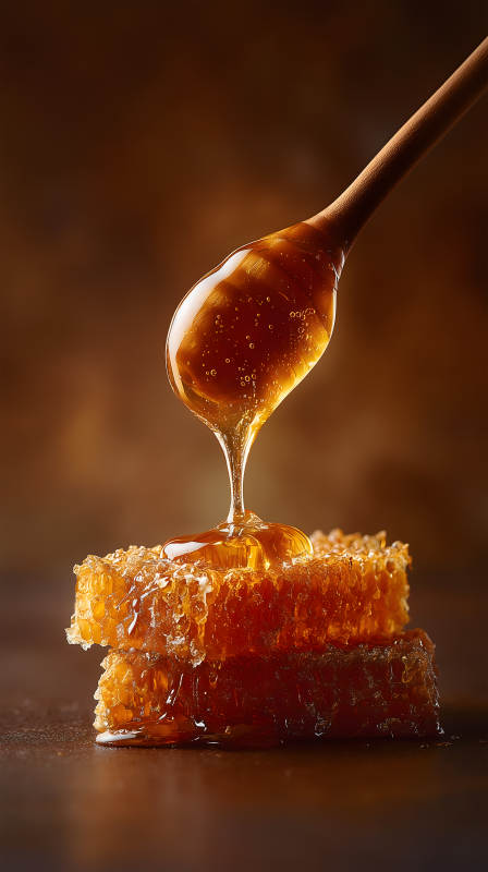 蜂蜜滴落蜂窝精致美味-图片