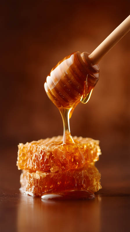 蜂蜜滴落蜂窝诱人画面-图片