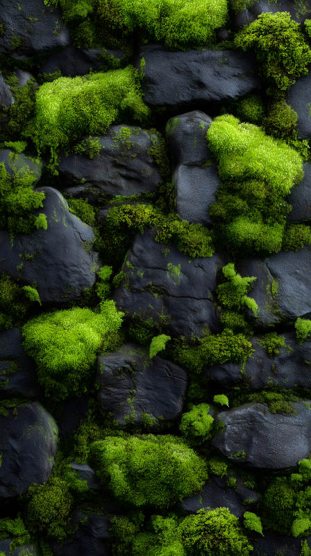 石頭綠植生機勃勃-圖片