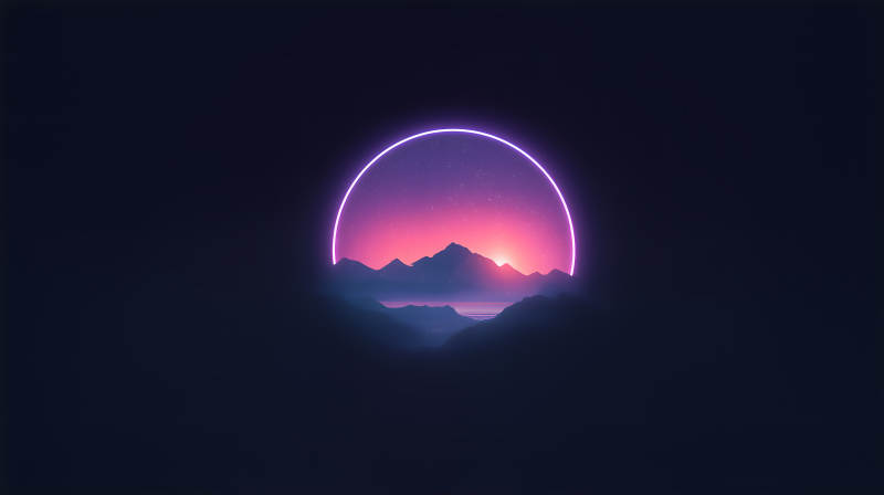 霓虹山景星空浪漫-图片