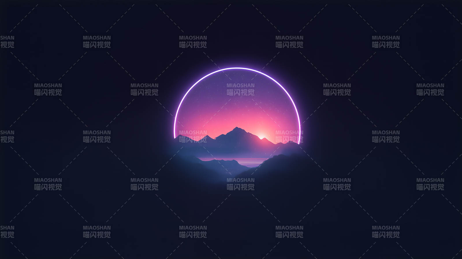 霓虹山景星空浪漫-图片