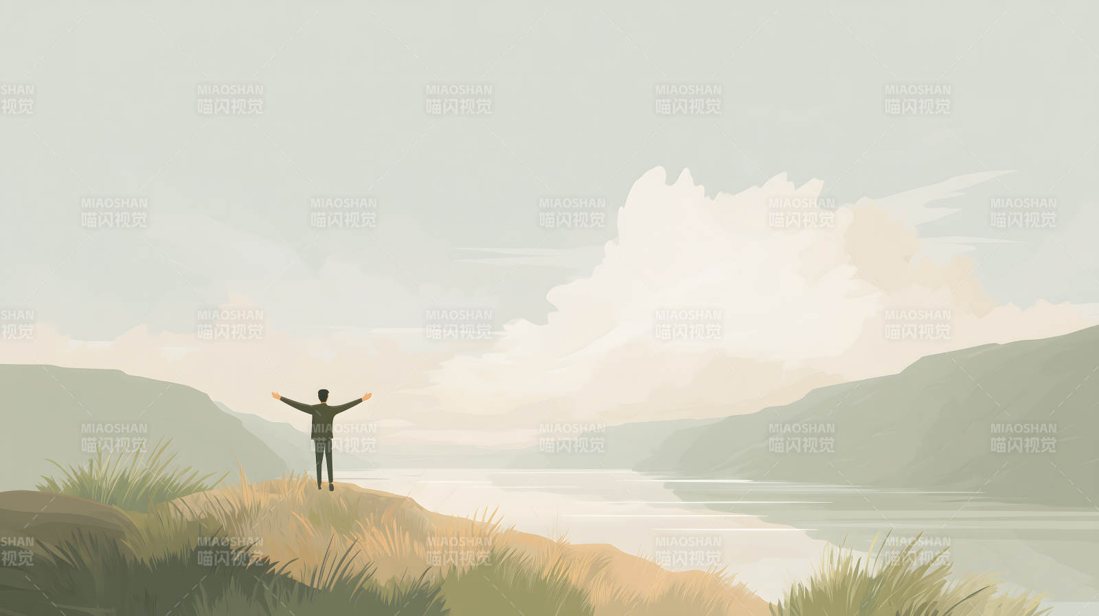 山水间拥抱自由-图片