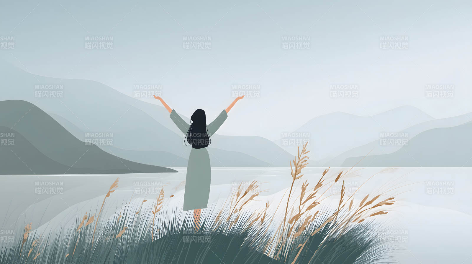 拥抱自然山水风景-图片