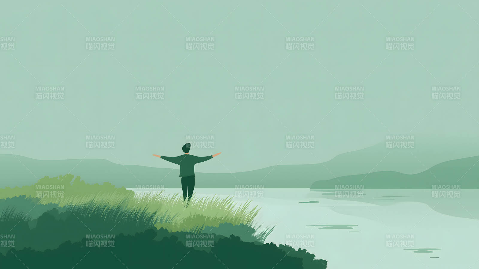 拥抱自然感受平静-图片