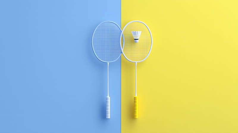 蓝黄羽毛球拍-图片