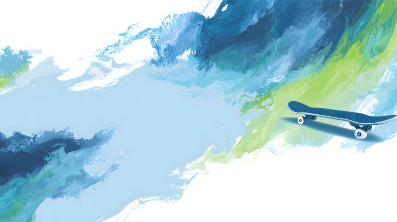 滑板意境抽象画-图片