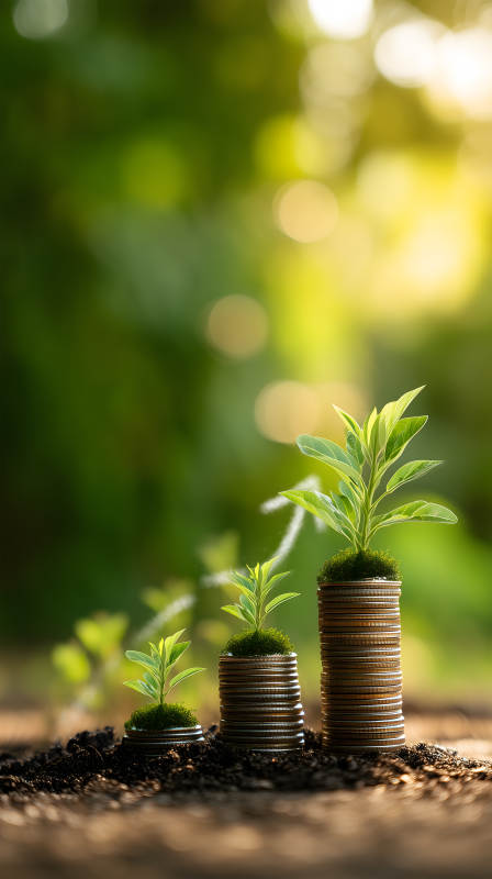 金钱与绿植的生长-图片