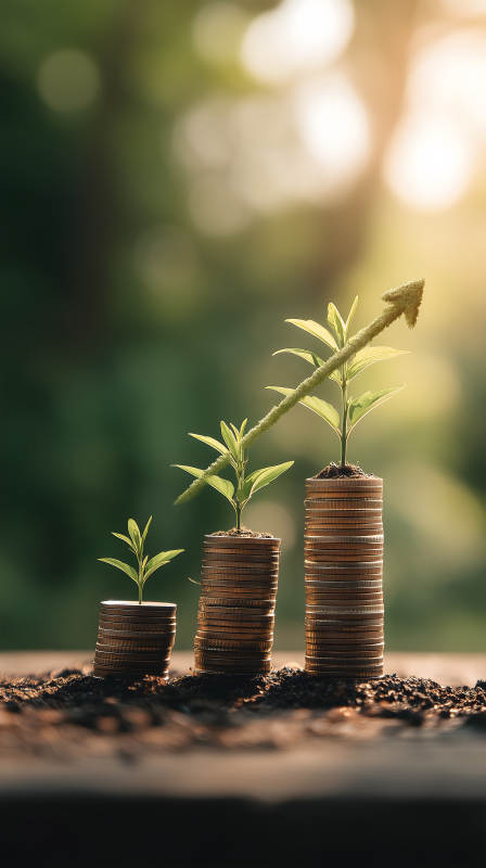 硬幣增長發(fā)展向上箭頭-圖片