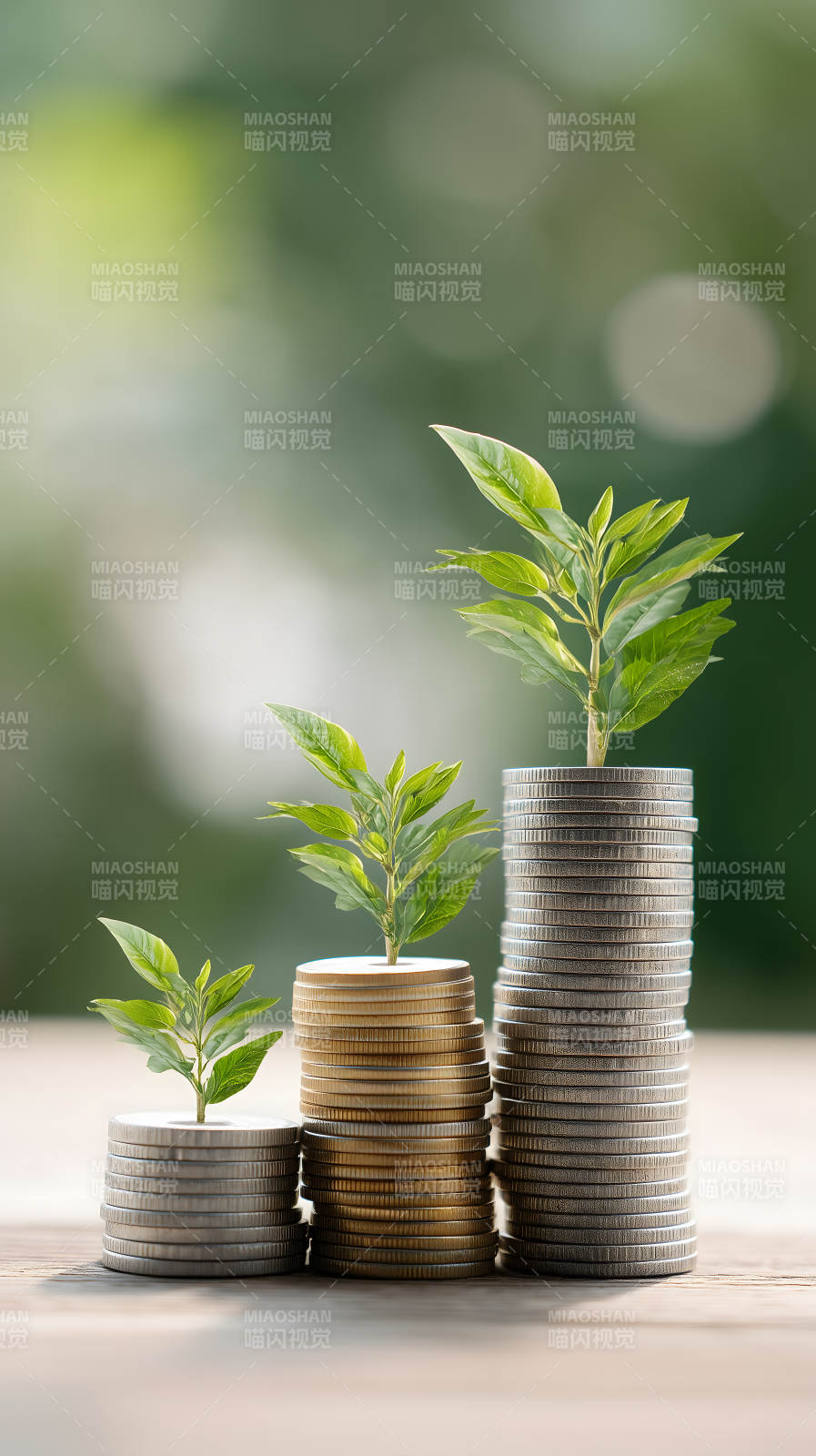 錢幣生機勃勃的生長-圖片