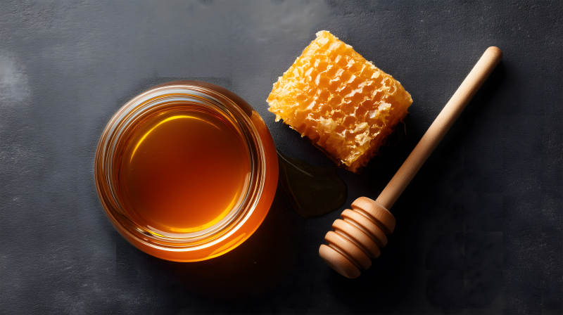 蜂蜜與蜂巢特寫-圖片