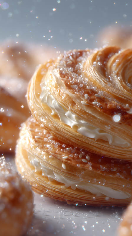 酥皮奶油甜點誘人-圖片