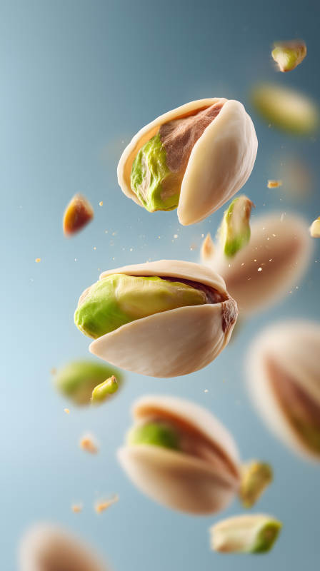 飛濺的開心果特寫-圖片