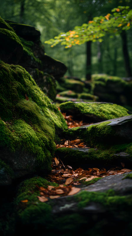 森林岩石上的青苔-图片