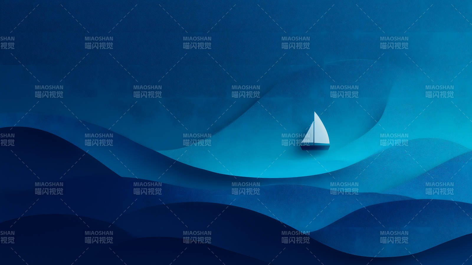 蓝海帆船静谧远航-图片