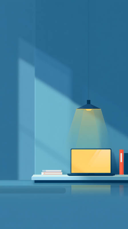 简洁蓝调工作空间-图片