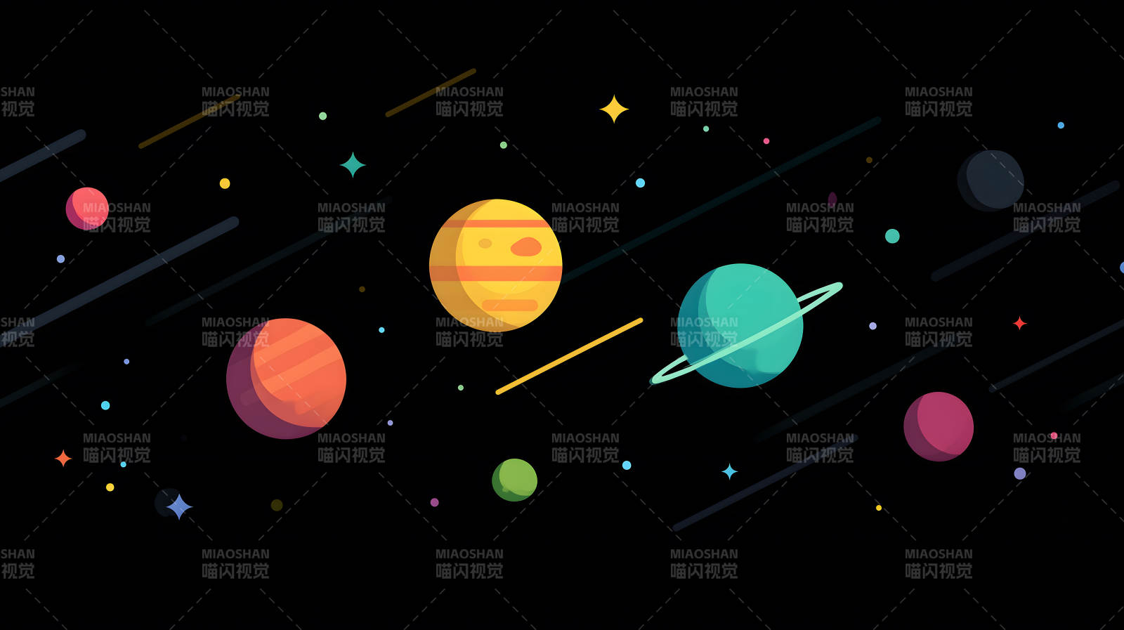 宇宙行星主题抽象设计-图片