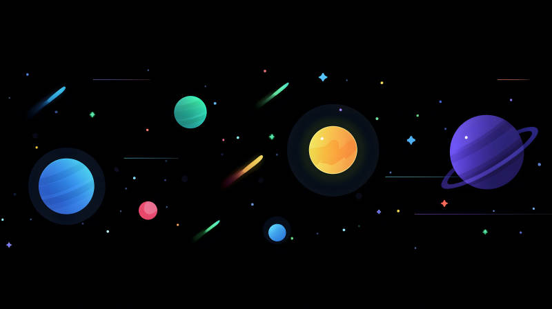 宇宙星空绚丽多彩行星-图片