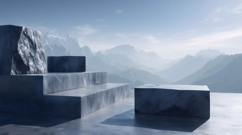 山石堆叠静谧风景-图片