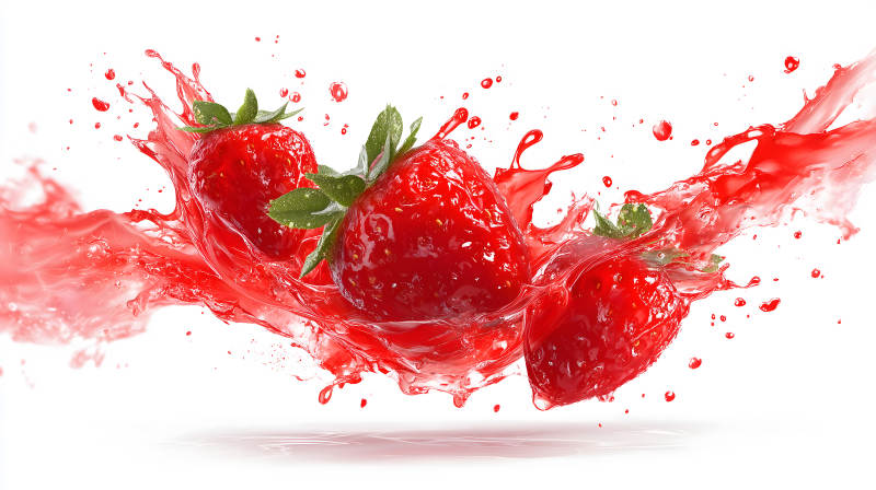 草莓飞溅果汁诱人-图片