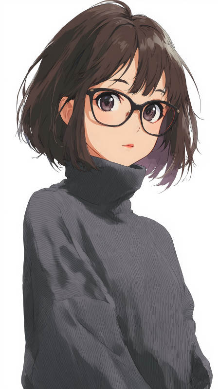 戴眼镜的动漫少女-图片