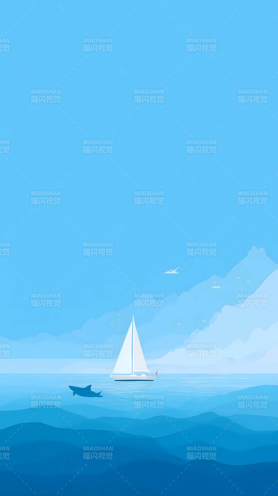 海面风光帆船静谧-图片