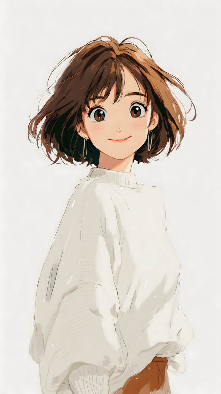 动漫女孩微笑-图片