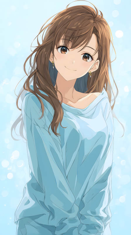 动漫女孩温柔微笑-图片