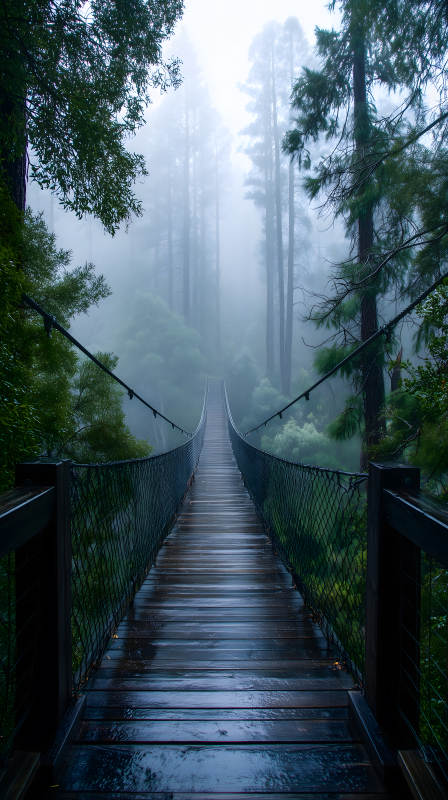 迷雾森林悬索桥-图片