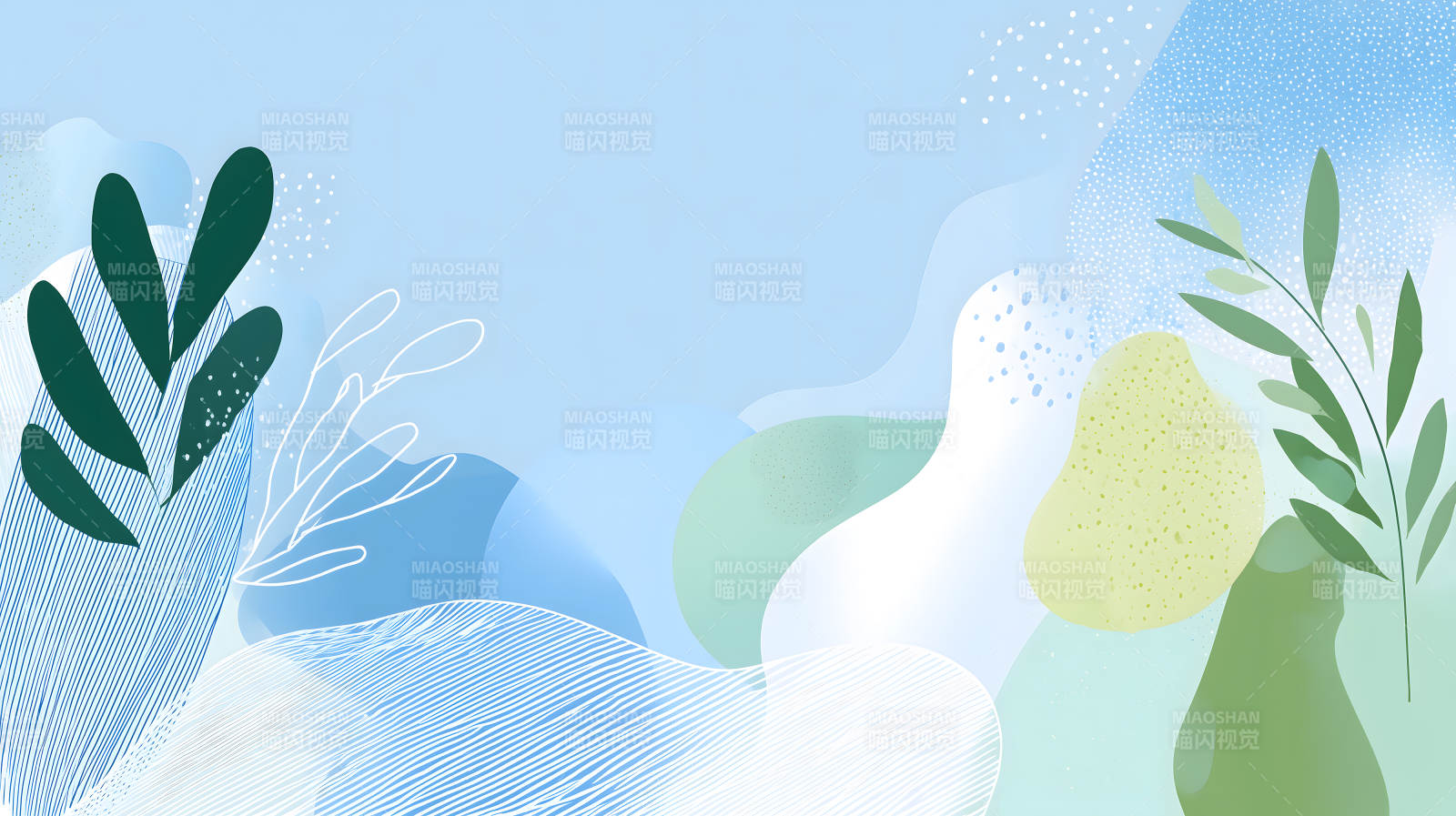 水彩清新风抽象背景-图片