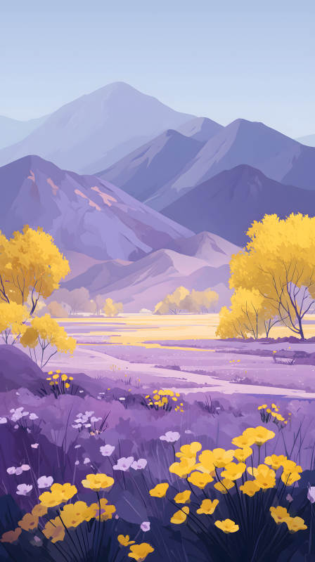 紫色山谷风光迷人-图片