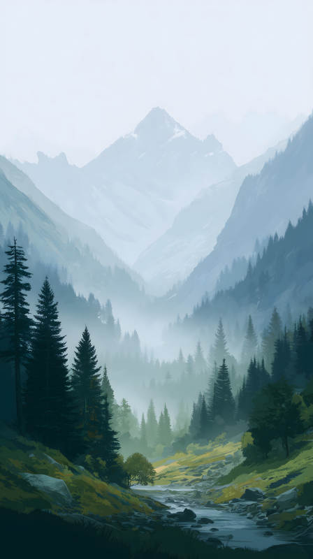 山水之间雾气氤氲-图片