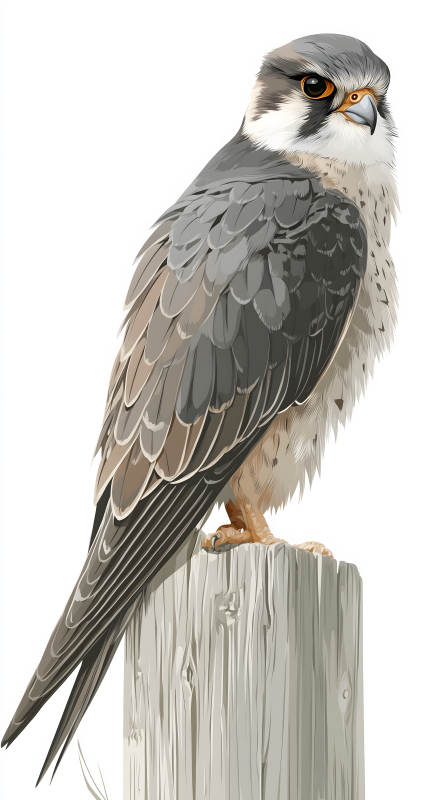 鹰在木桩上凝视-图片