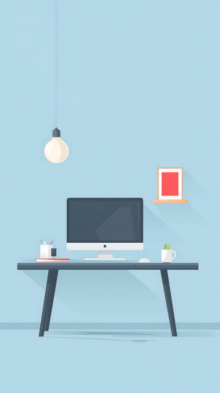 简约办公桌设计-图片