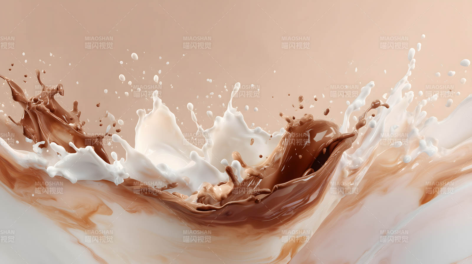 牛奶巧克力飞溅融合-图片