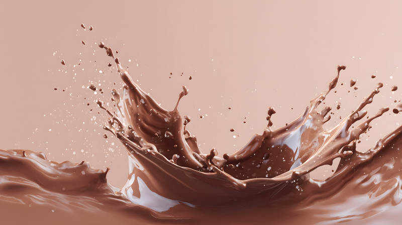 巧克力飛濺特寫鏡頭-圖片